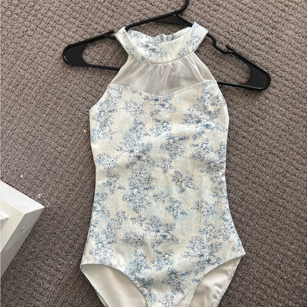 Floral High Neck Ballet Leotard